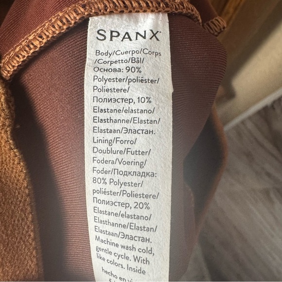 Spanx Women's Small Faux Suede Flare Pants Rich Caramel Festival Concert Stretch - Picture 9 of 13